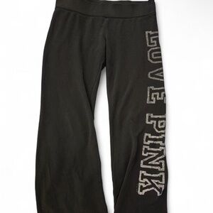 PINK Victoria's Secret Black Joggers with Logo